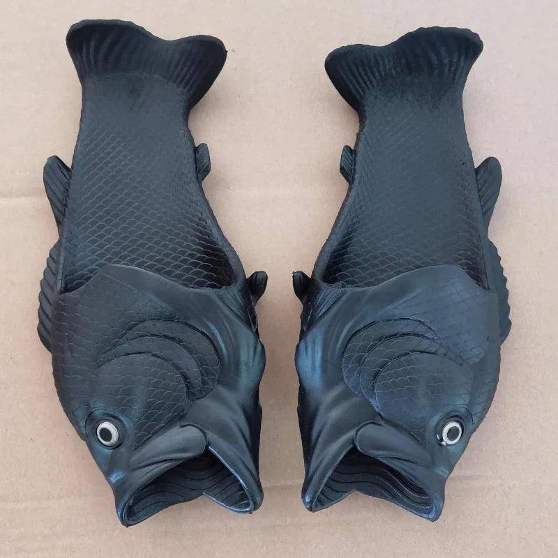 Ladies Summer Beach Slippers Men Fish Shoes Family Outdoor Footwear Extra Size Girls Beach Flip-flops Unisex Funny Shoes 2023