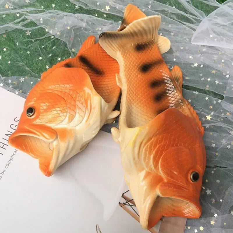 Ladies Summer Beach Slippers Men Fish Shoes Family Outdoor Footwear Extra Size Girls Beach Flip-flops Unisex Funny Shoes 2023