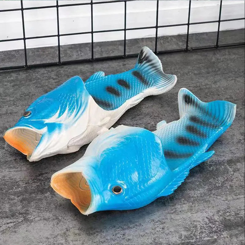 Ladies Summer Beach Slippers Men Fish Shoes Family Outdoor Footwear Extra Size Girls Beach Flip-flops Unisex Funny Shoes 2023