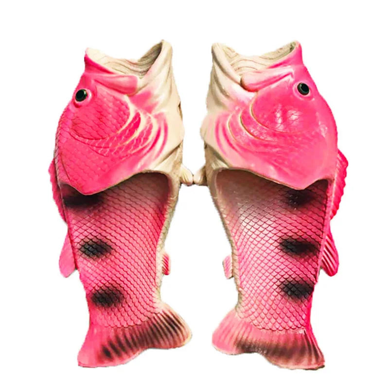 Ladies Summer Beach Slippers Men Fish Shoes Family Outdoor Footwear Extra Size Girls Beach Flip-flops Unisex Funny Shoes 2023